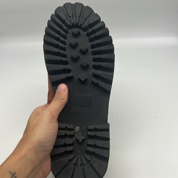 Aerosoles - Lucas Brown Leather Open Toe Chunky Black Soles Slide Sandals Size 8 - Picture 15 of 15